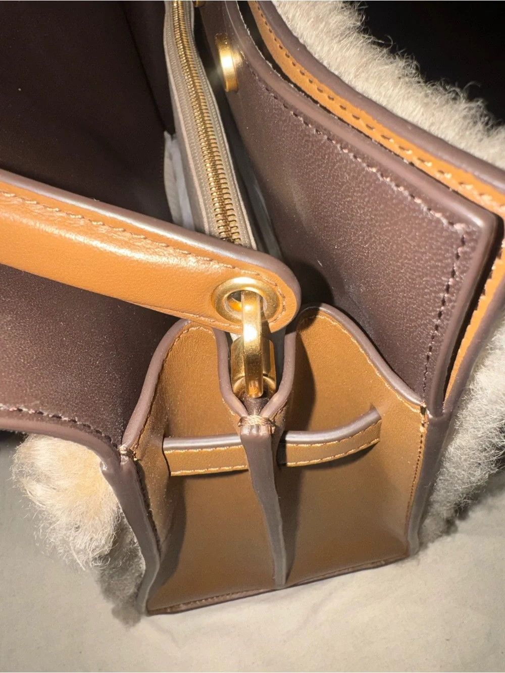 Lee Radziwill Shearling Double Bag